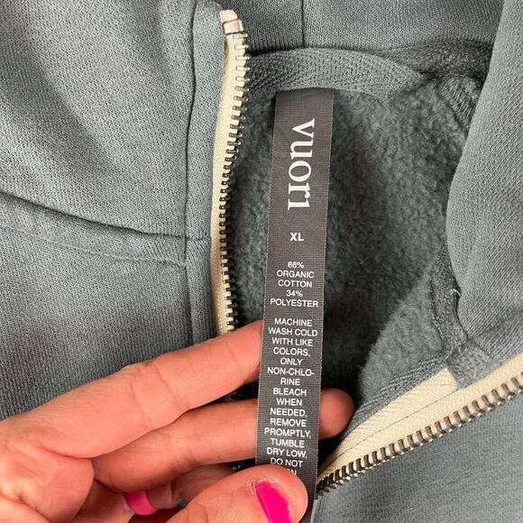 Vuori Restore Half Zip Hoodie Women's XL Sweatshirt Fleece Pullover Blue - Picture 4 of 12